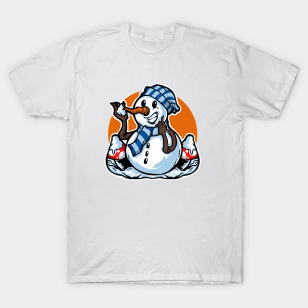 Snow Winter Funny Cartoon T-Shirt by NIKO ARTWORKZ